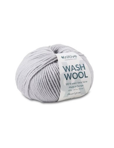 Ovillo individual Pearl Grey de Wash Wool Ovillo individual Pearl Grey de Wash Wool