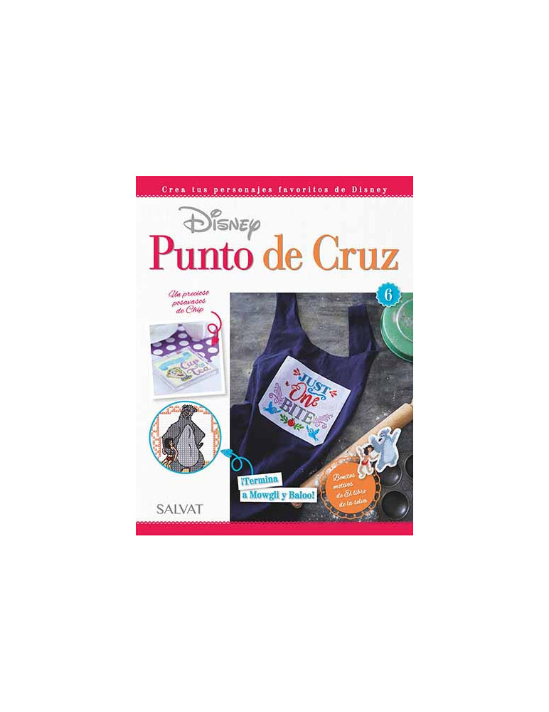 Fascículo Disney Punto de Cruz 06 + 2 hilos