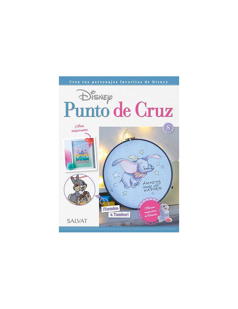 Fascículo Disney Punto de Cruz 08 + 2 hilos