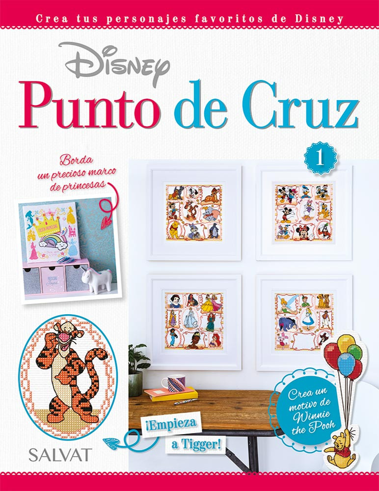 Fascículo Disney Punto de Cruz 01 + 8 hilos