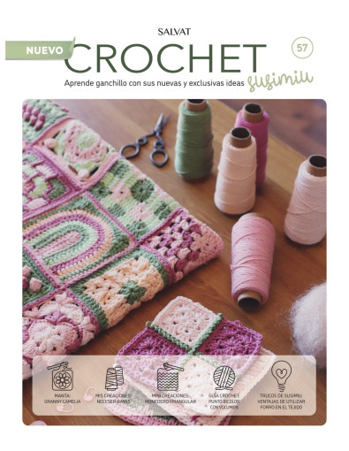 Fascículo 57 + cono de algodón color peonía Fascículo 57 + cono de algodón color peonía