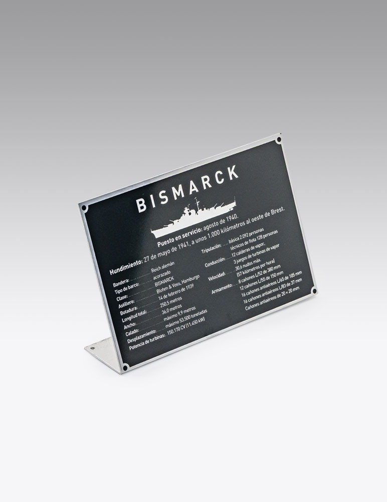 Placa Técnica BISMARCK en Aluminio