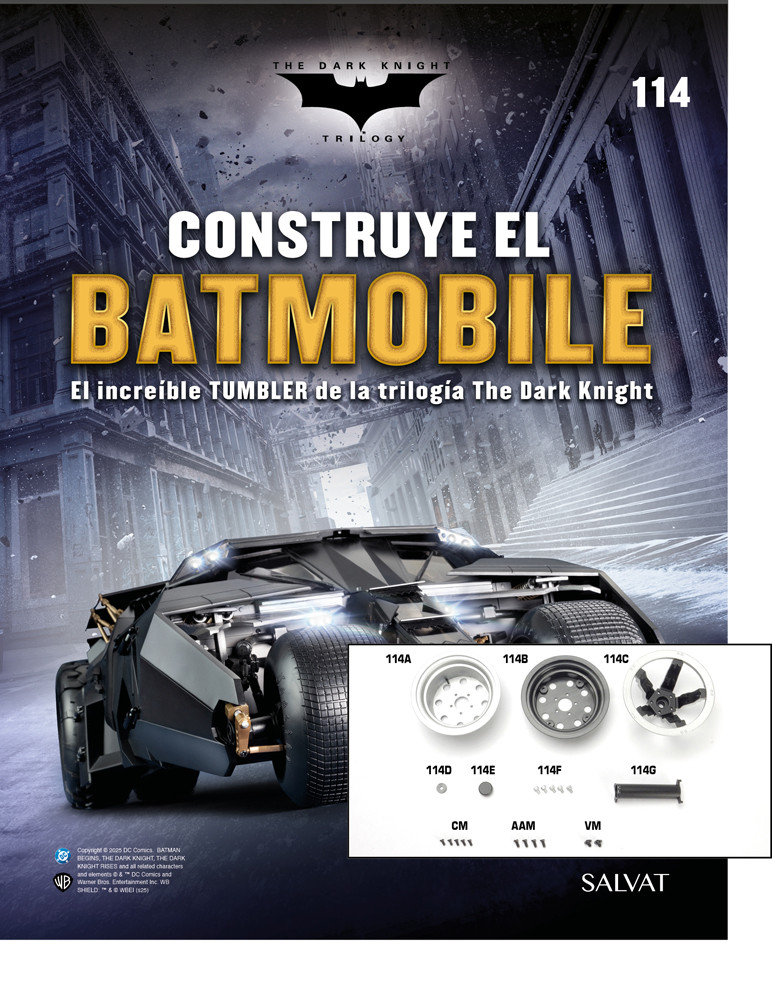 Fascículo Nº 114 + Llantas exterior e interior, radios y buje de tu Batmobile Fascículo Nº 114 + Llantas exterior e interior, radios y buje de tu Batmobile