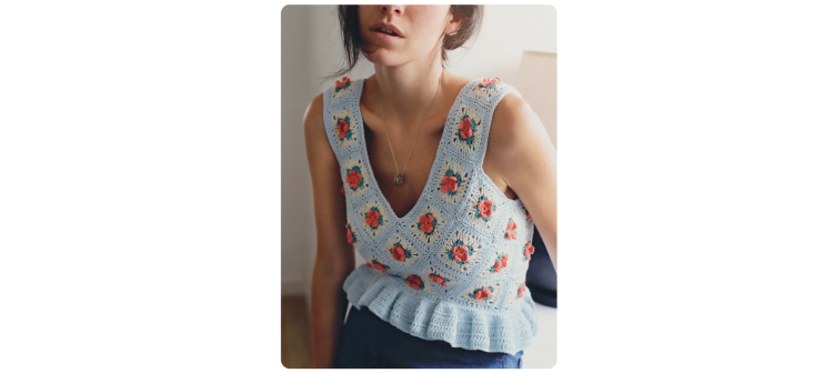 Fascículo 74 + cono de algodón color ciruela